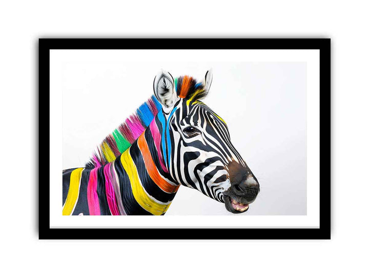 Colorful Zebra framed Print