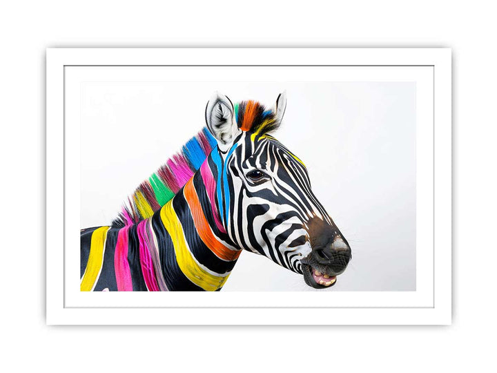 Colorful Zebra framed Print