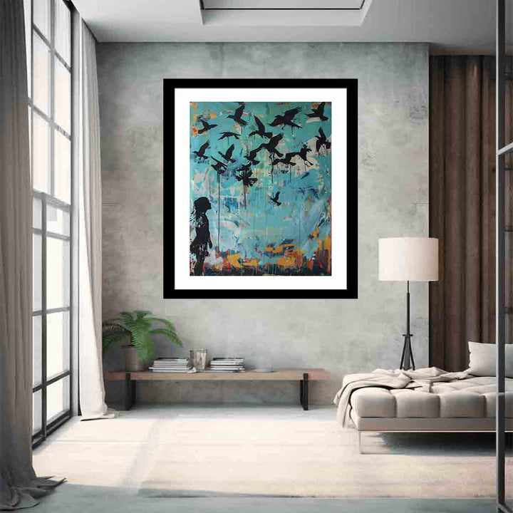 Graffiti Birds Art Print