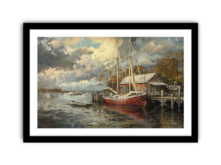 River side Living framed Print