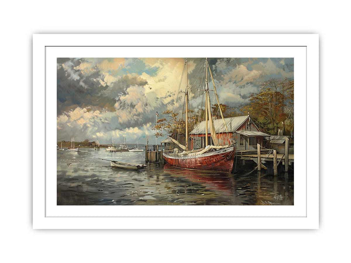 River side Living framed Print