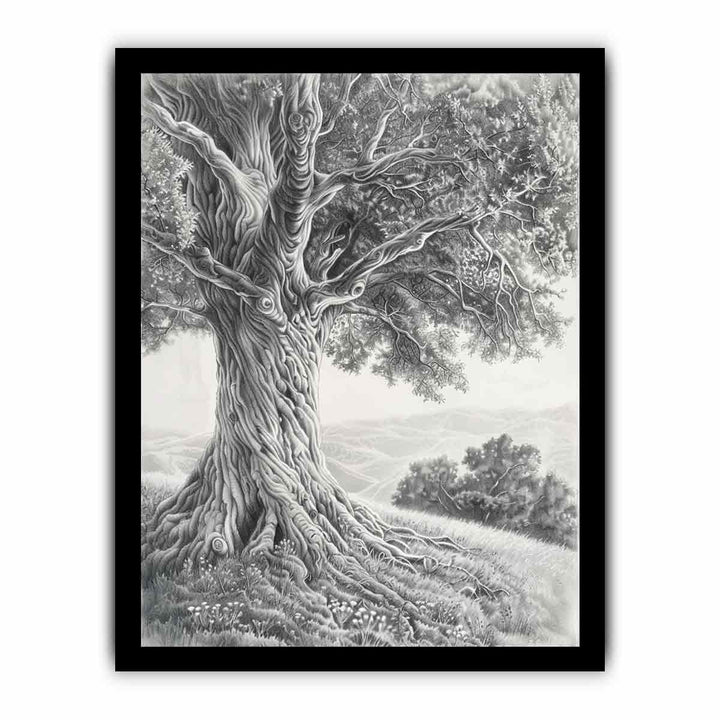 Tree of Peace  Pencil  Art framed Print