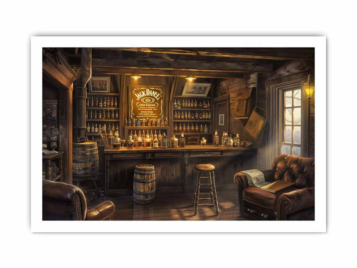 Vinatge Bar Art framed Print