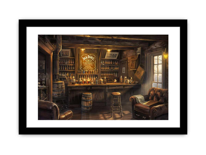 Vinatge Bar Art framed Print