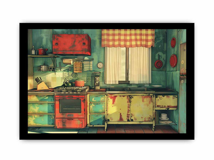 Vintage Kitchen Art framed Print