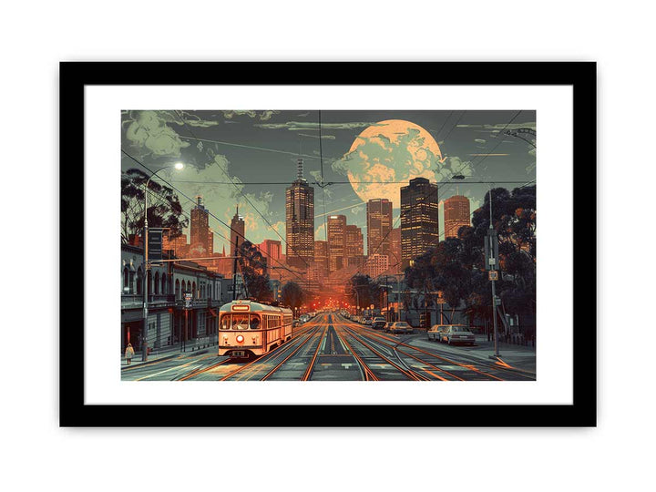 Melbourne Art print framed Print