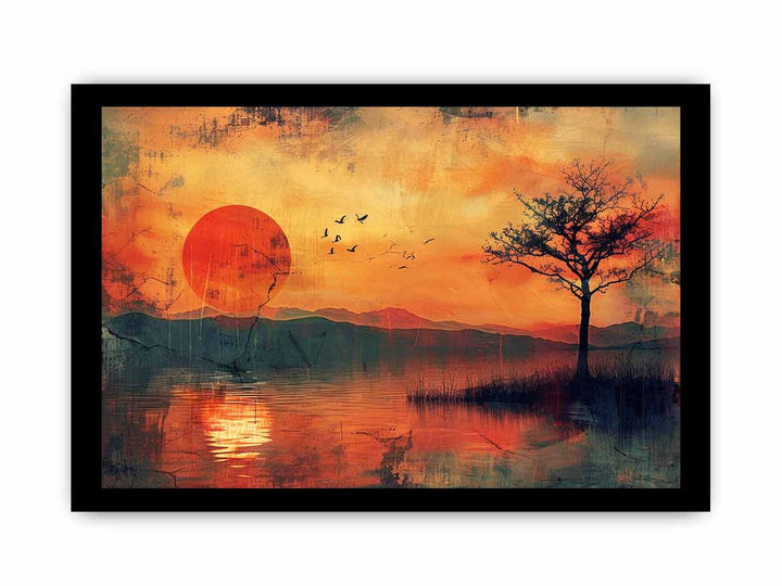 Sunset  Art framed Print