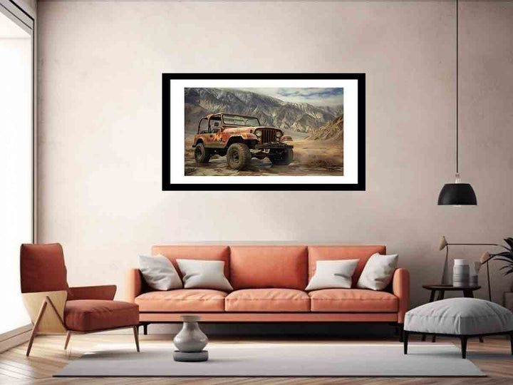 Vinatge Jeep  Painting Art Print