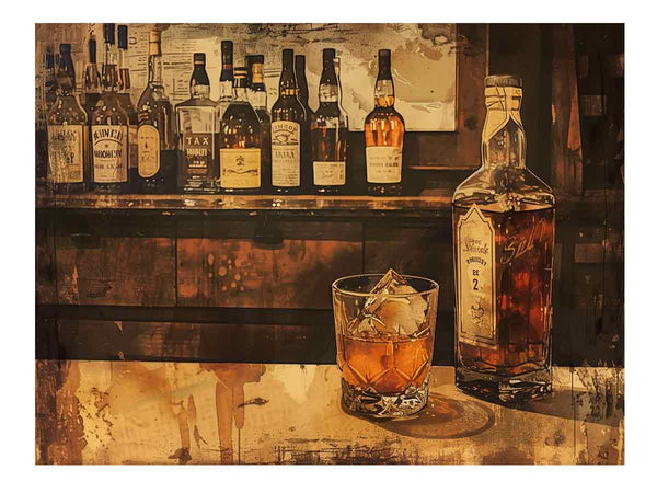 Vintage Whiskey  Art Print