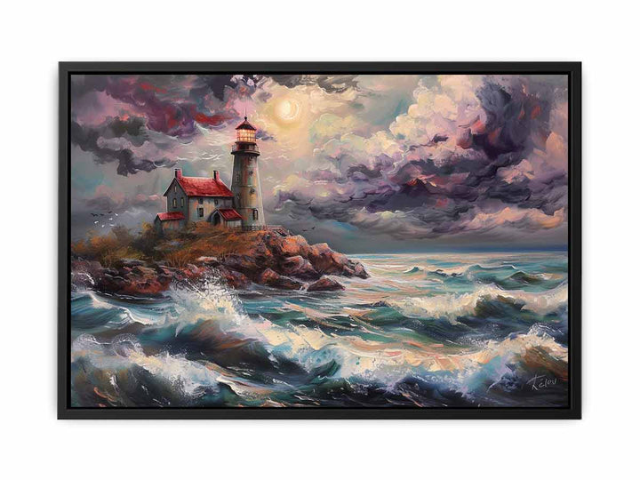 Rocky Shore Lighthouse Art 