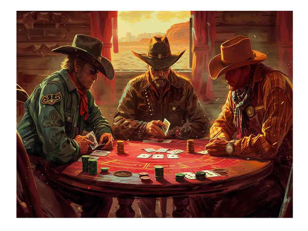 Cowboys Playing Poker 