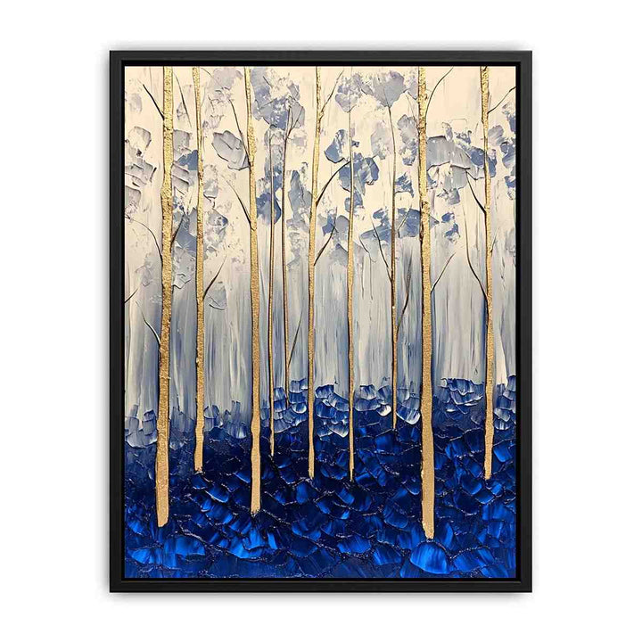 Blue Gold Canvas Painting 