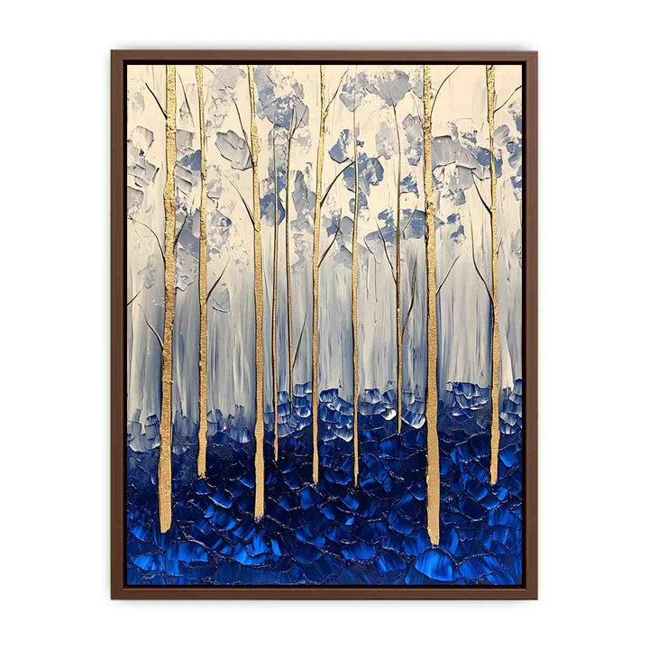 Blue Gold Canvas Painting 