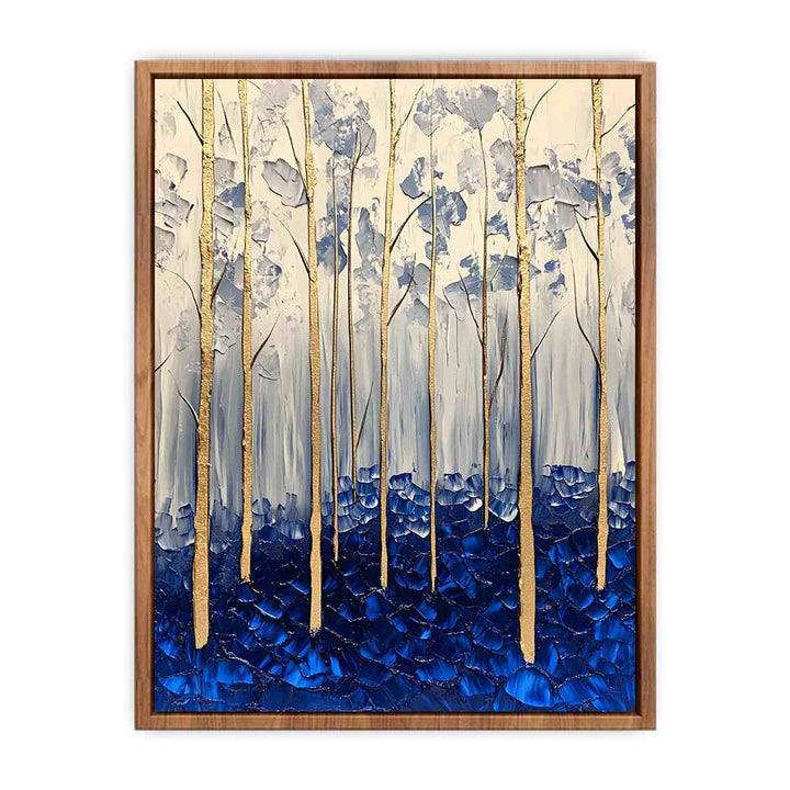 Blue Gold Canvas Painting 