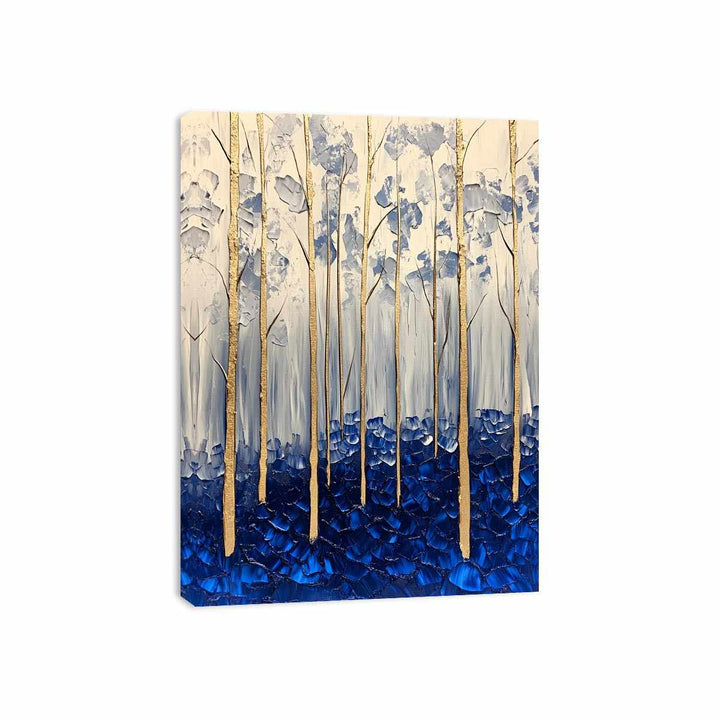 Blue Gold Canvas Painting 