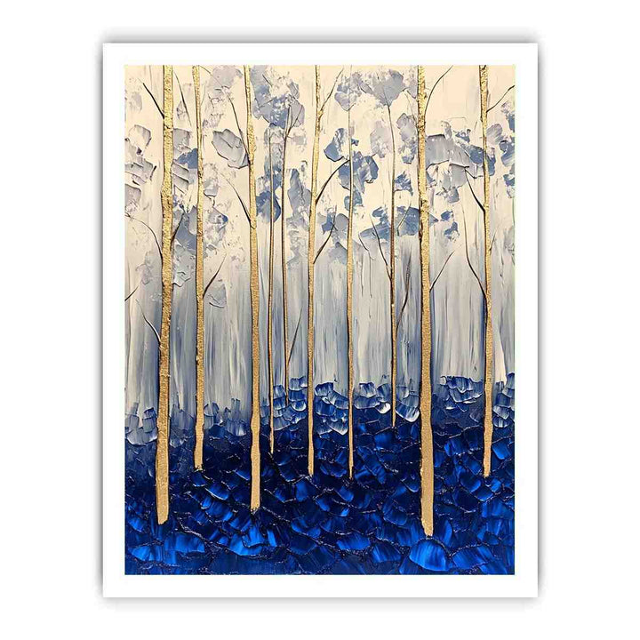 Blue Gold Canvas Painting 