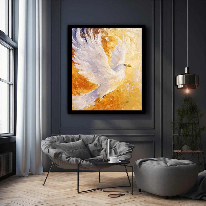 Eagle In Flight Canvas Painting 