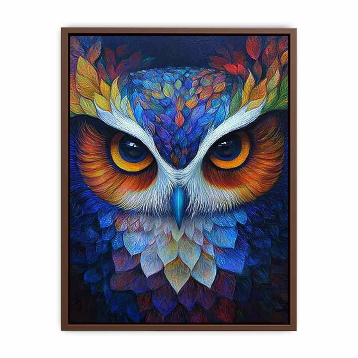 Colorful Owl Canvas Painting 