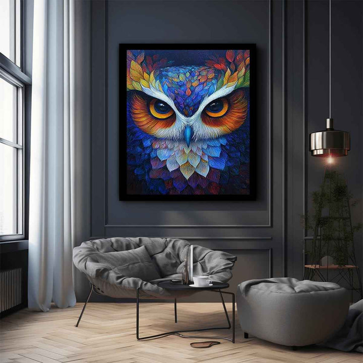 Colorful Owl Canvas Painting 