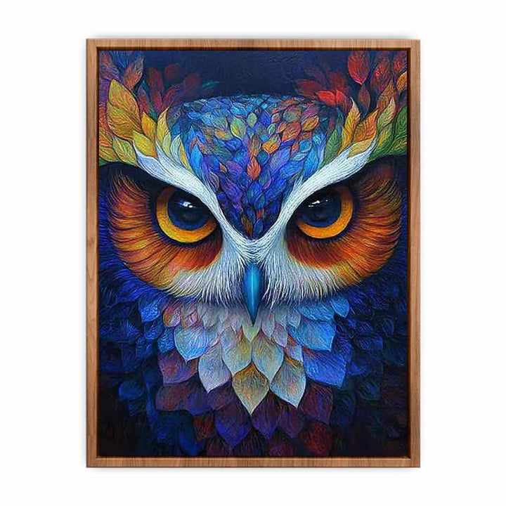 Colorful Owl Canvas Painting 