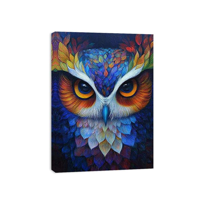 Colorful Owl Canvas Painting 