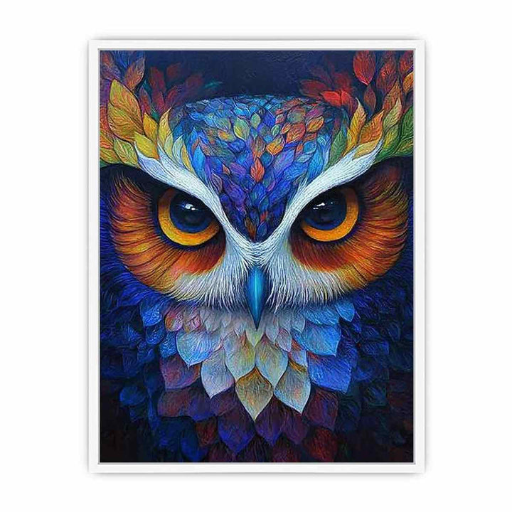 Colorful Owl Canvas Painting 