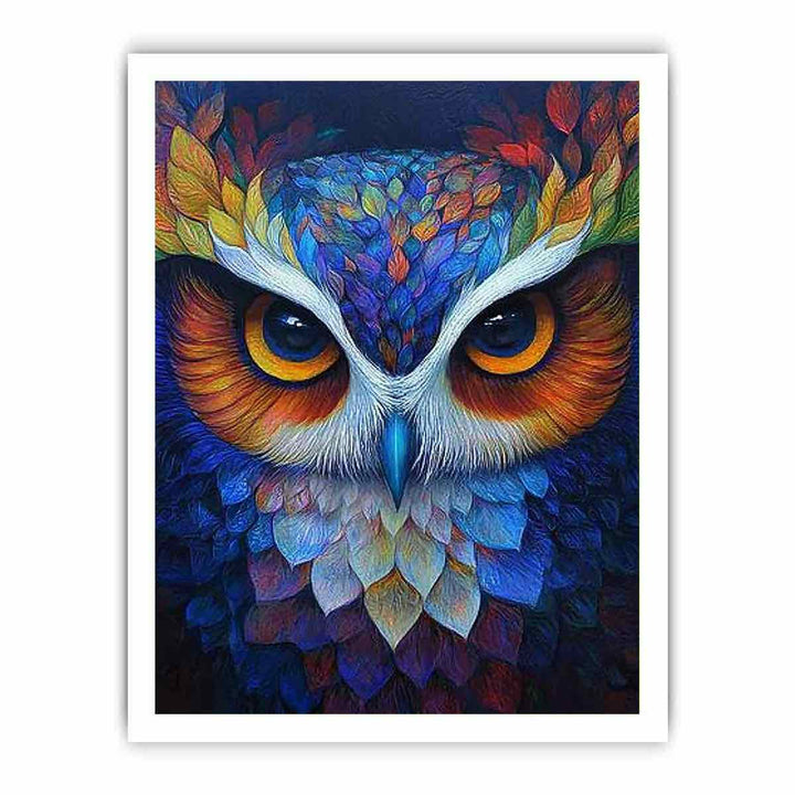 Colorful Owl Canvas Painting 