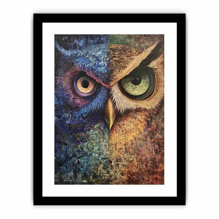 Two Tone Owl Canvas Painting 