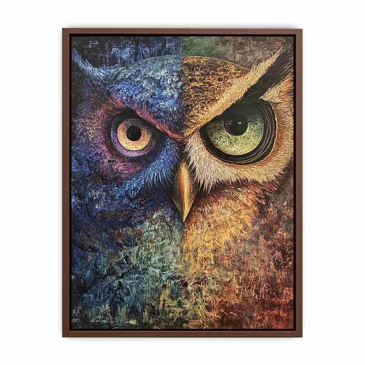 Two Tone Owl Canvas Painting 