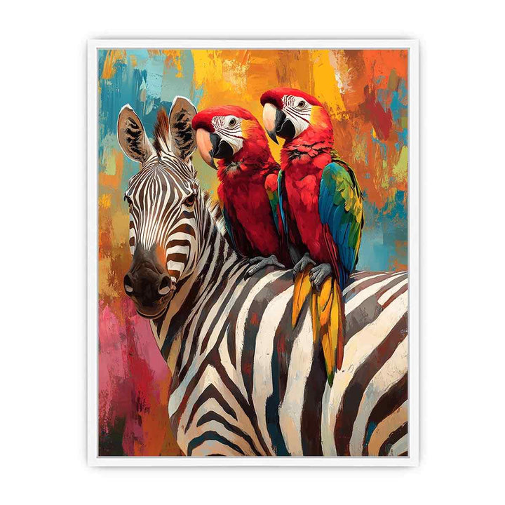 Colorful Macaws Canvas Painting 