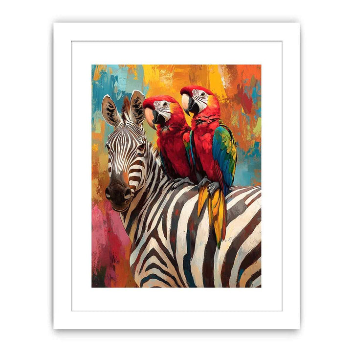 Colorful Macaws Canvas Painting 