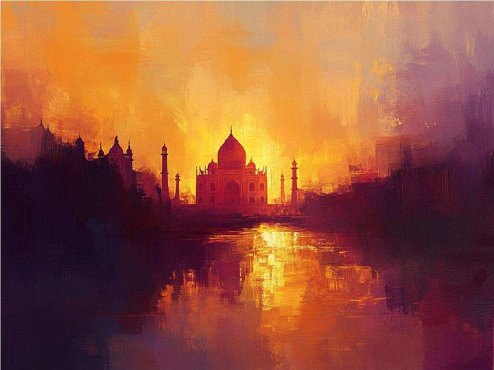 Taj Mahal Canvas Painting 