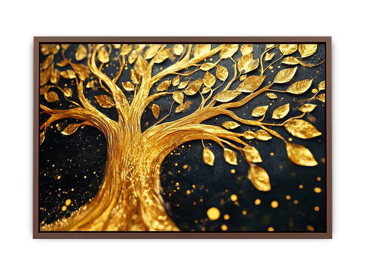 Gold Leaves Canvas Painting 