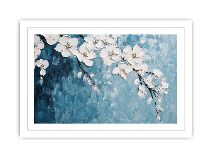 White Flowers Canvas Painting 