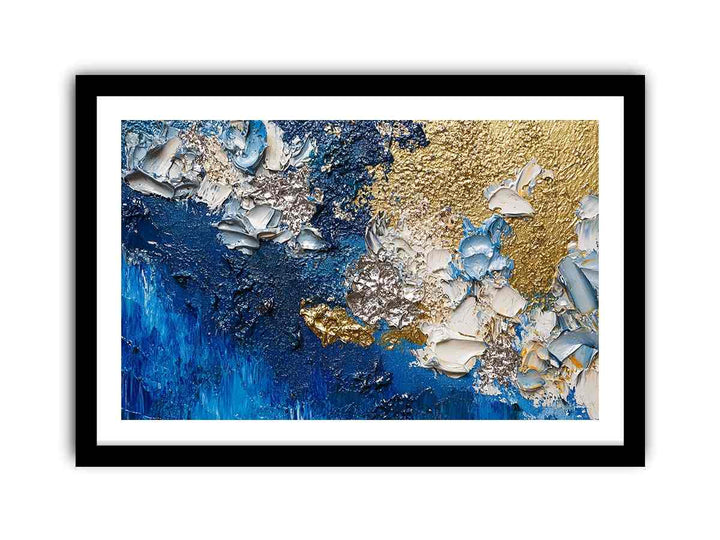 Blue Gold Canvas Painting 