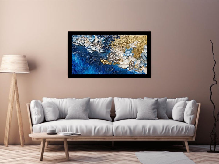 Blue Gold Canvas Painting 