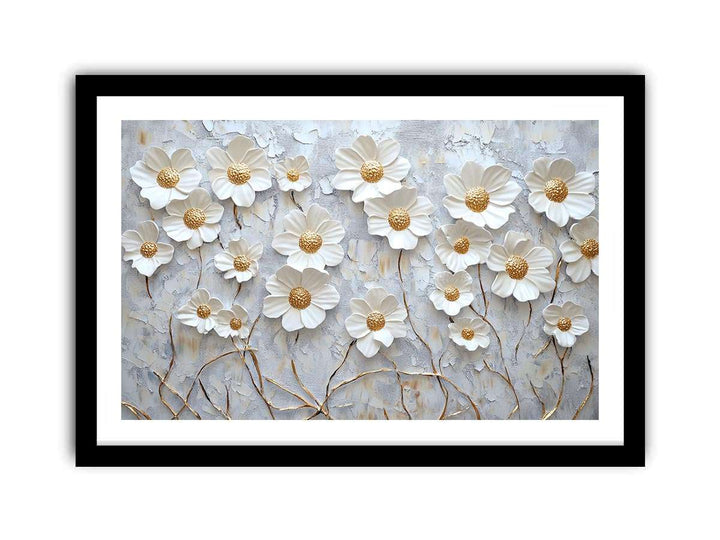 White Flowers Canvas Painting 