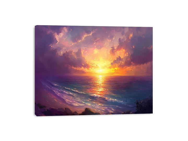 Beach Sunrise Canvas Painting 