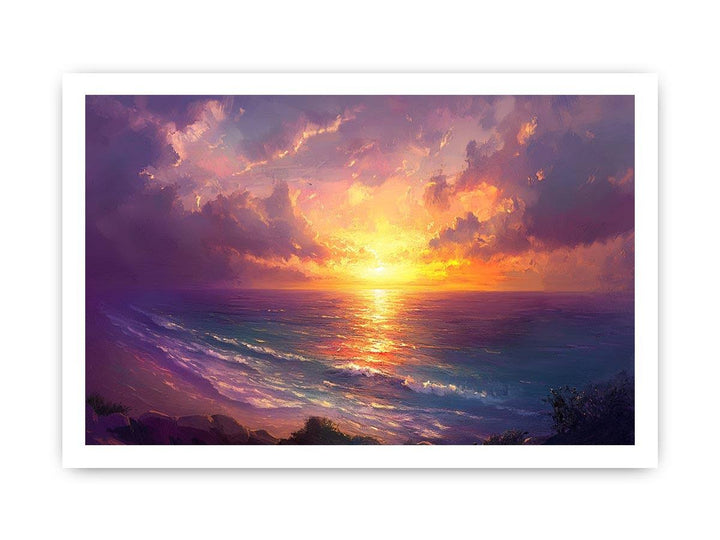 Beach Sunrise Canvas Painting 