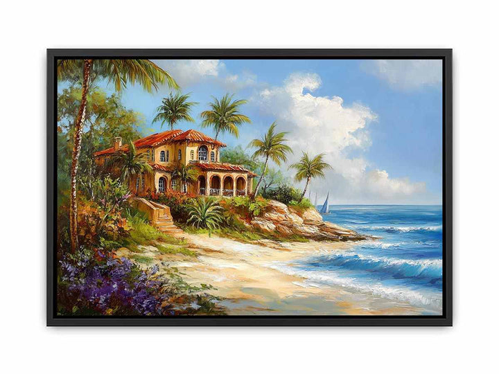 Coastal Home Canvas Painting 