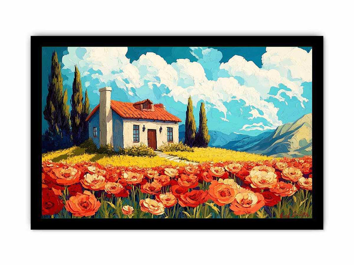 Poppies Field Canvas Painting 