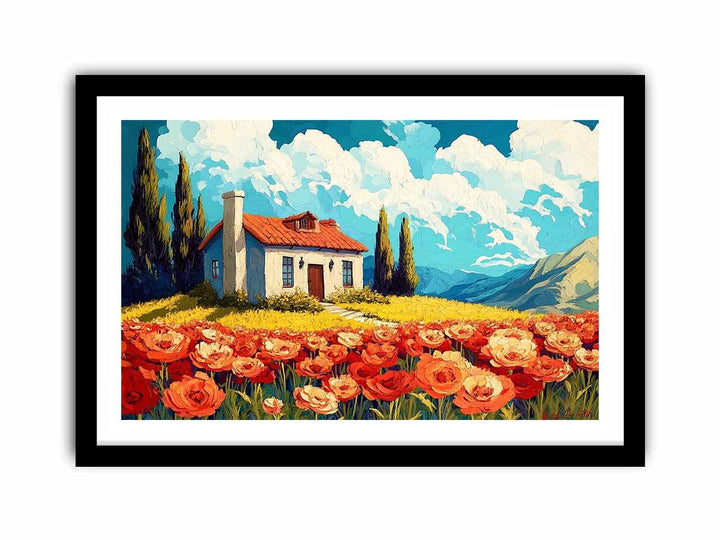 Poppies Field Canvas Painting 