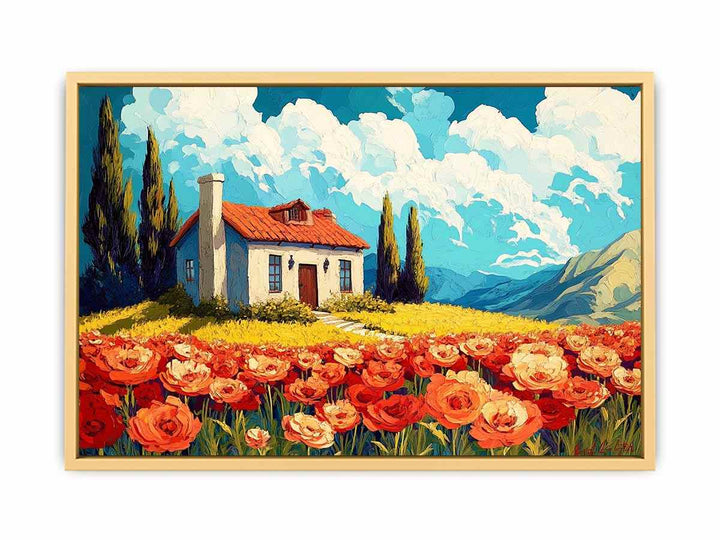 Poppies Field Canvas Painting 