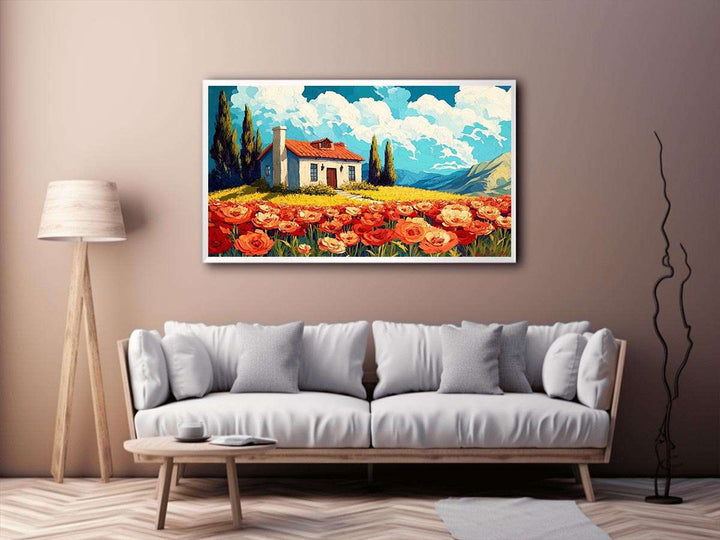 Poppies Field Canvas Painting 