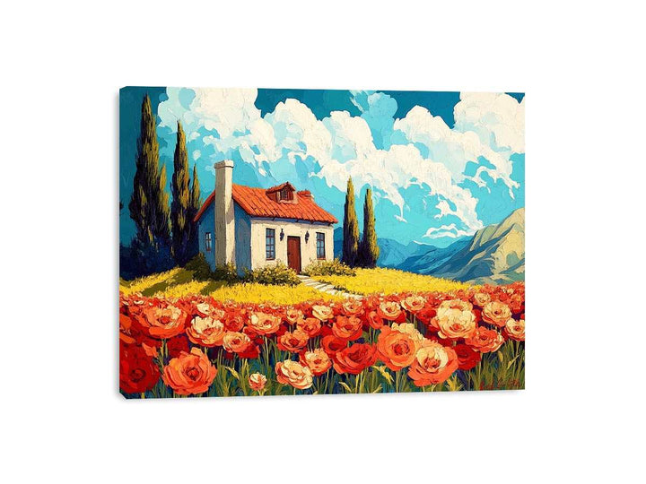 Poppies Field Canvas Painting 