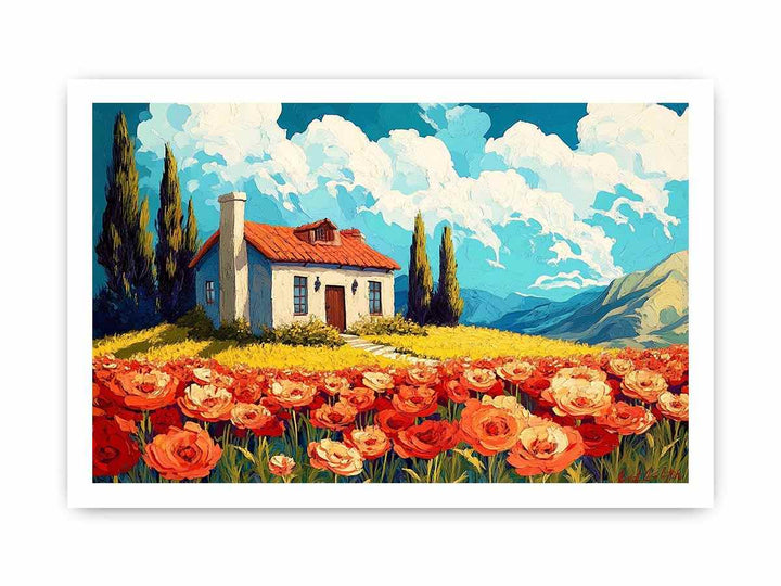 Poppies Field Canvas Painting 