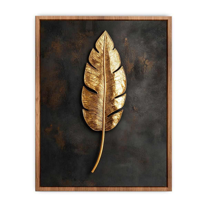 Gold Feather Canvas Painting 