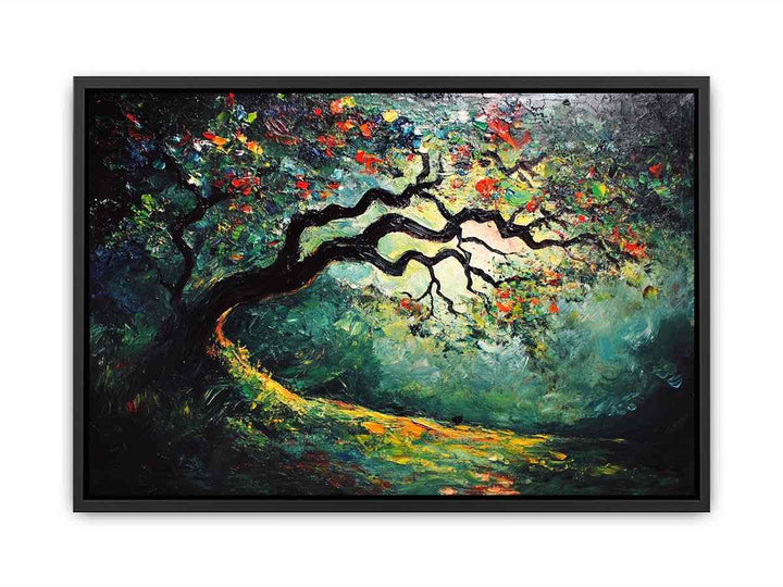 Peacock Tree Canvas Painting 