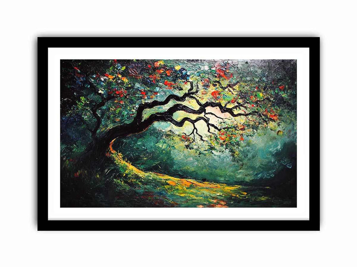 Peacock Tree Canvas Painting 