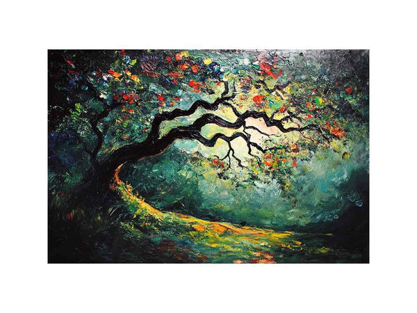 Peacock Tree Oil Painting